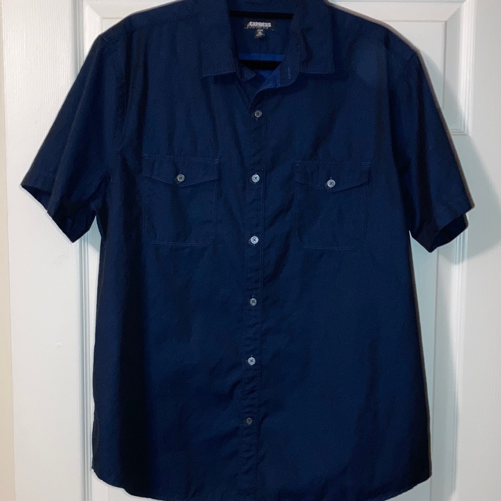 Express Men’s Button Down Short Sleeve Shirt (Slim)